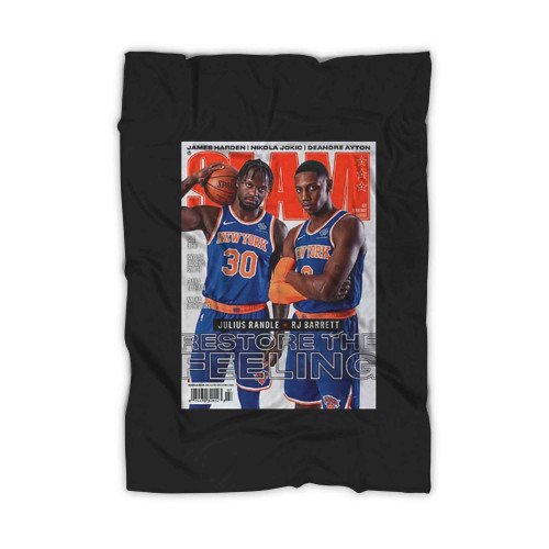 Julius Randle And Rj Barrett New York Knicks Nba Slam Cover Blanket