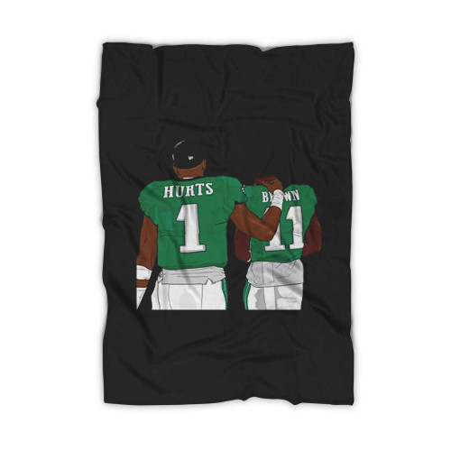 Philadelphia Eagles Jalen Hurts Aj Brown Blanket
