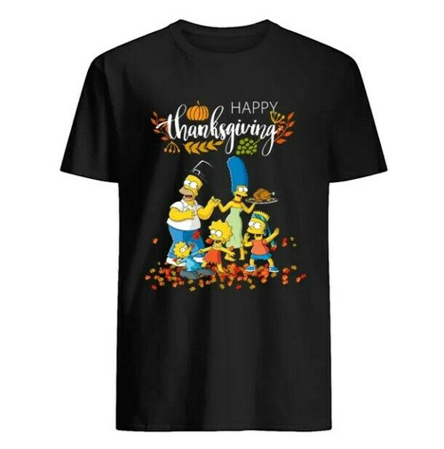 The Simpsons Happy Thanksgiving Man's T-Shirt Tee