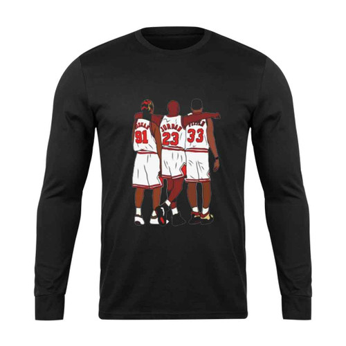 Chicago Bulls Dream Team Michael Jordan Scottie Pippin Dennis Rodman Long Sleeve T-Shirt Tee