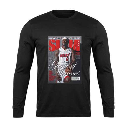 Lebron James Miami Heat Nba Slam Cover Long Sleeve T-Shirt Tee