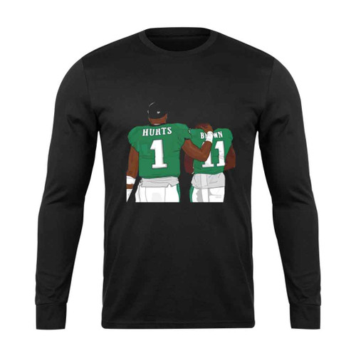 Philadelphia Eagles Jalen Hurts Aj Brown Long Sleeve T-Shirt Tee