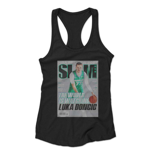 Luka Doncic Dallas Mavericks Nba Slam Cover Women Racerback Tank Top