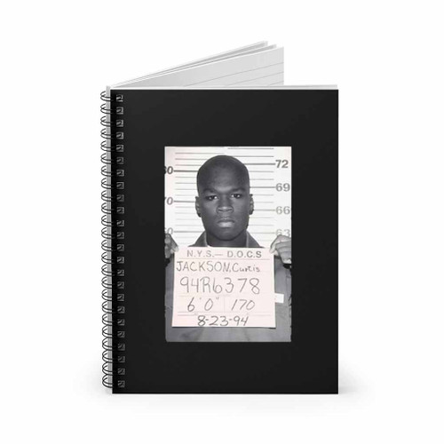 Get Rich Or Die Tryin With 50 Cent Mugshot Spiral Notebook