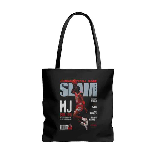Michael Jordan Chicago Bulls Slam Cover Tote Bags Michael Jordan Chicago Bulls Slam Cover Tote Bags