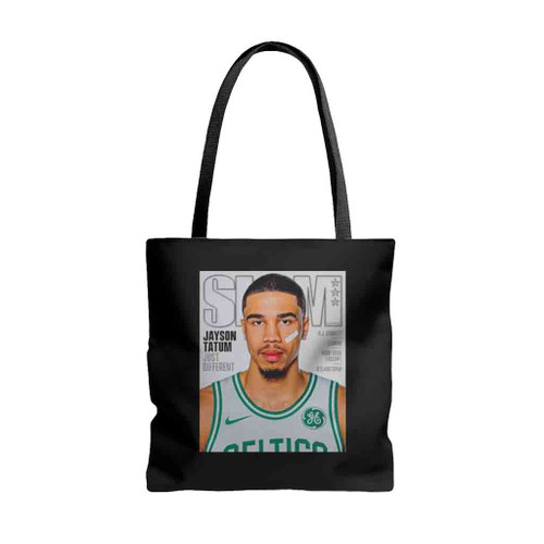 Slam Cover Tee Shirt Boston Celtics Jayson Tatum Tote Bags Slam Cover Tee Shirt Boston Celtics Jayson Tatum Tote Bags
