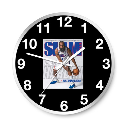 James Harden Philadelphia 76Ers Nba Slam Cover Wall Clocks