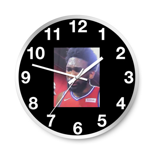 Joel Embiid Crying Meme Wall Clocks Joel Embiid Crying Meme Wall Clocks