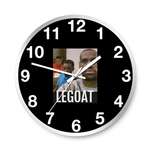 Nba Lebron James Meme Legoat Wall Clocks