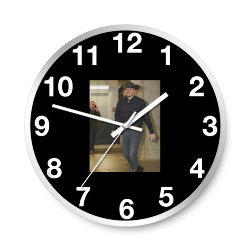 Uka Doncic Wearing A Cowboy Hat Meme Wall Clocks