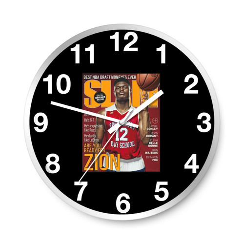 Zion Williamson Duke Basketball Nba Slam Cover Wall Clocks