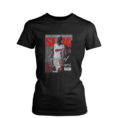 Lebron James Miami Heat Nba Slam Cover Womens T-Shirt Tee