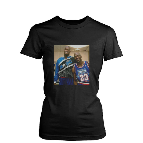 Micheal Jordan Shaq Womens T-Shirt Tee