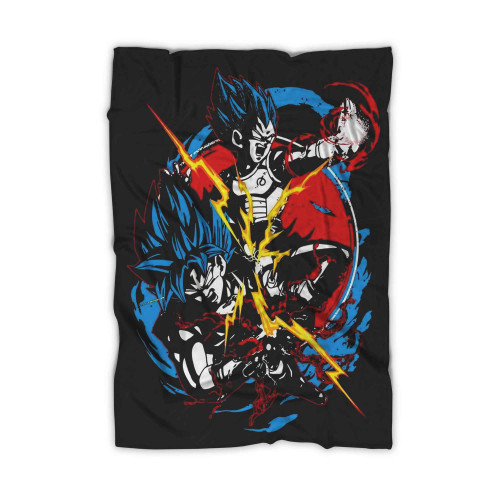 Anime Dragon Ball Z Lightning Strike Goku Vegeta Gohan Blanket