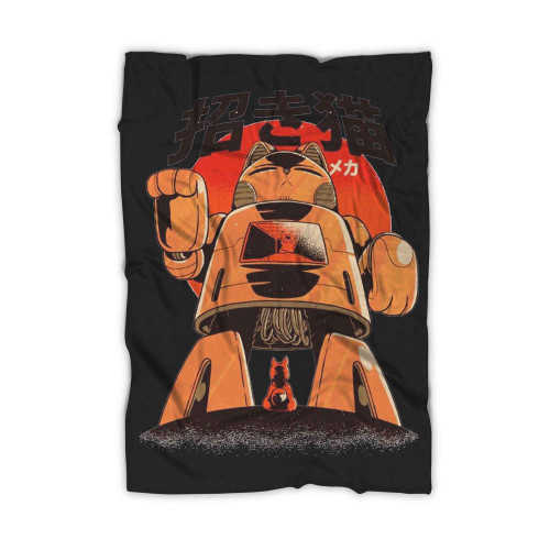 Anime Manga Mech Cat Robot Blanket