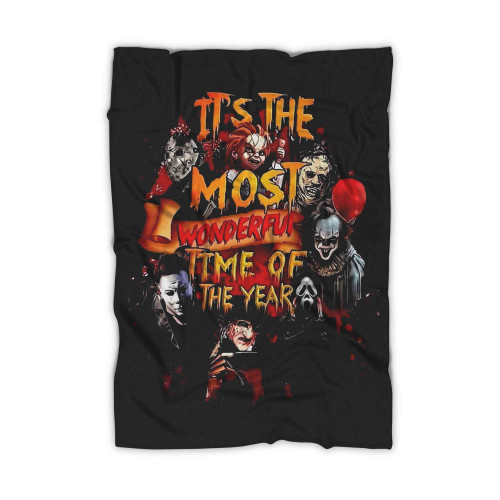 Chucky Jason Freddy Pennywise Halloween Most Wonderful Time Of The Year Blanket