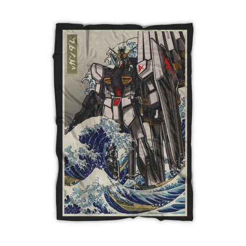 Hokusai Nu Gundam Anime Blanket