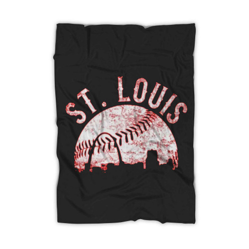 St Louis Baseball Vintage Cityscape Blanket