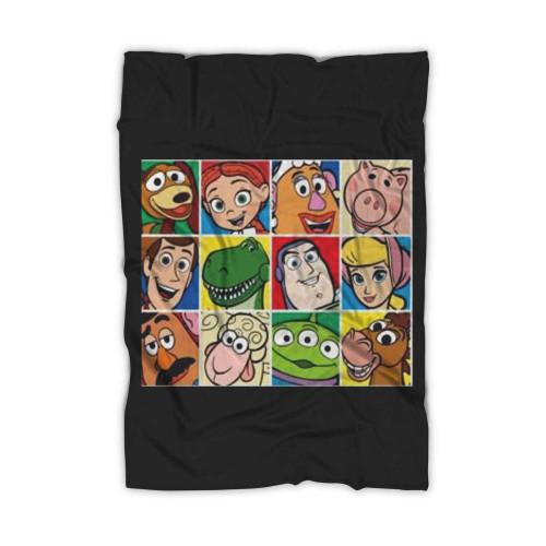 Toy Story 4 Main Characters Cartoon Blanket