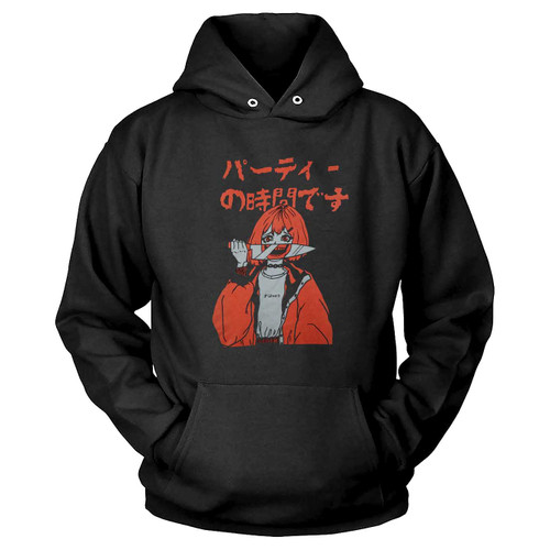 Party Time Peach Anime Cute Girl Large Hoodie