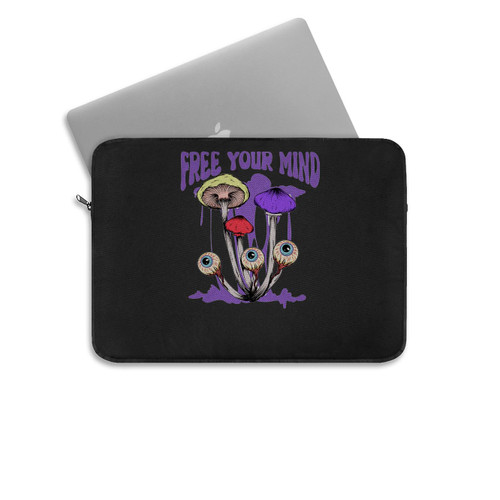 Free Mind Trippy Psychedelic Mushroom Psychedelic Laptop Sleeve