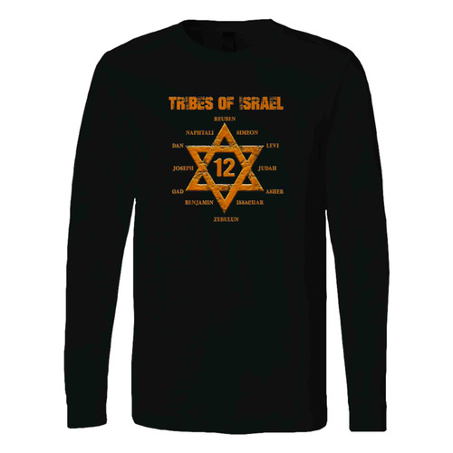 12 Twelve Tribes Of Israel Hebrew Israelite Judah Jerusalem Long Sleeve T-Shirt Tee