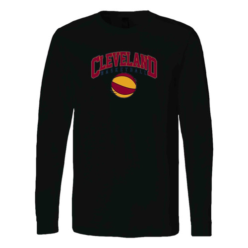 Cleveland Basketball Typography Design Vintage Long Sleeve T-Shirt Tee
