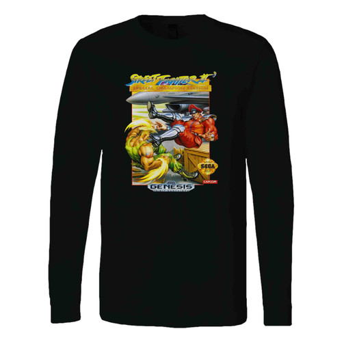 Street Fighter Ii Sega Long Sleeve T-Shirt Tee