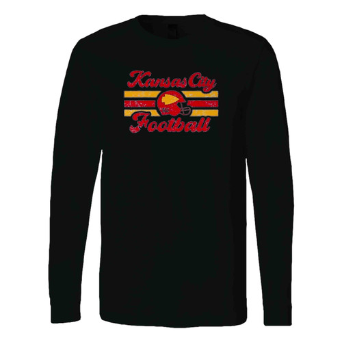 Vintage Kansas City Football Helmet Retro Long Sleeve T-Shirt Tee