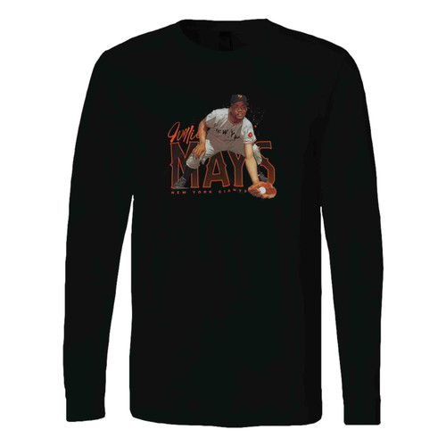 Willie Mays New York Ciants Long Sleeve T-Shirt Tee