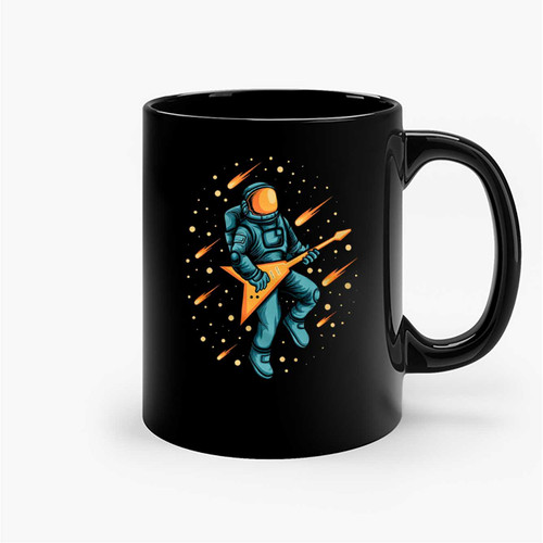 Astronaut Playing Guitar Rock The Space Ceramic Mugs