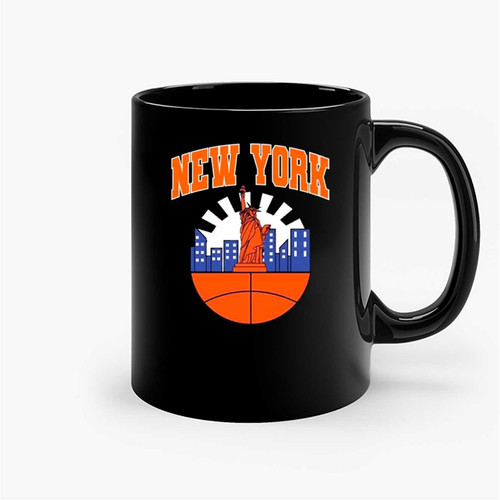 New York Basketball Colorful Cityscape Ceramic Mugs