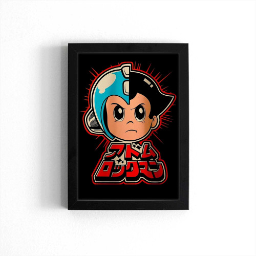 Cartoon Astro Boy Blue Helmet Poster