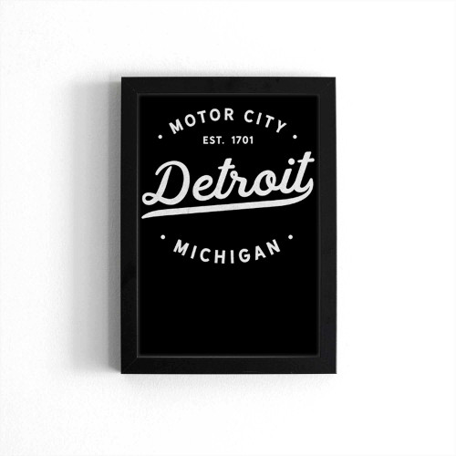 Detroit Michigan Motor City Classic Retro Vintage Poster