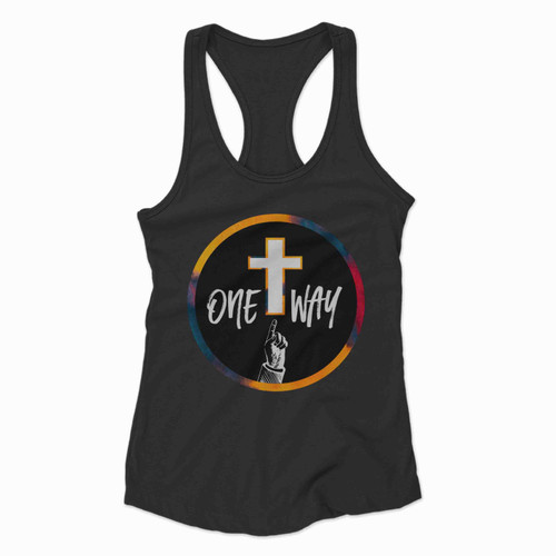 One Way One Way Cross One Way Jesus Racerback Tank Top