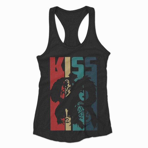 Vintage Retro Kiss Rock And Roll Racerback Tank Top