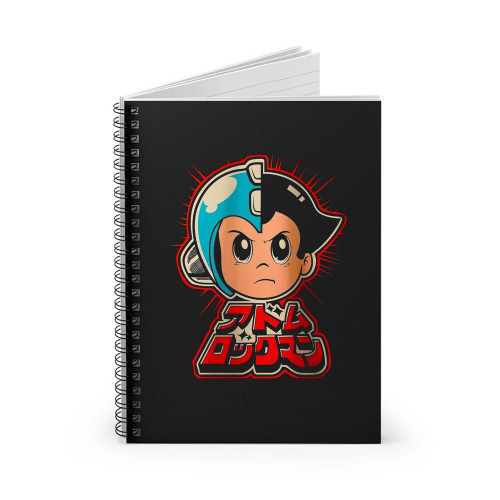 Cartoon Astro Boy Blue Helmet Spiral Notebook