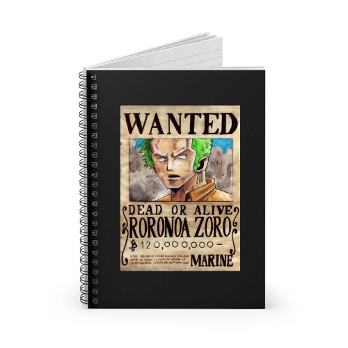 One Piece Wanted Roronoa Zoro Spiral Notebook