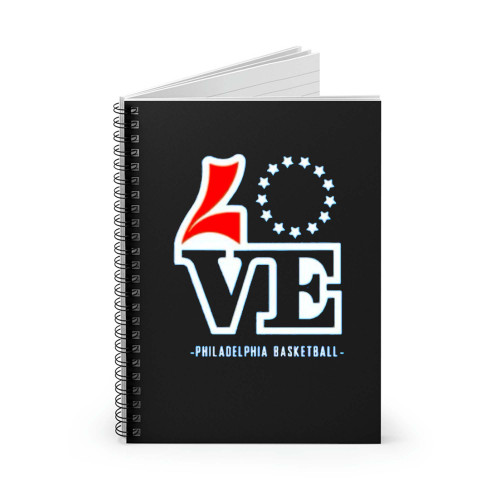 Vintage Philadelphia Basketball Love Spiral Notebook