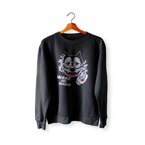 Felix Cat Smoke Weed Wake & Bake Cannabis Sweatshirt Sweater