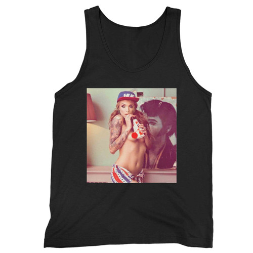 Sexy Naked Tattooed Girl Drink MEN'S TANK TOP Sexy Naked Tattooed Girl Drink MEN'S TANK TOP