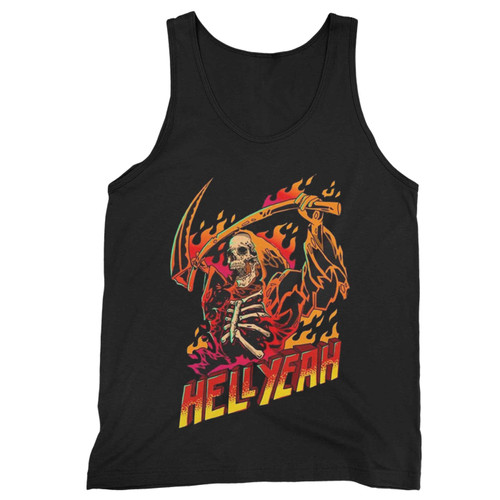 Skull Skeleton Grim Reaper Death Hell Yeah MEN'S TANK TOP