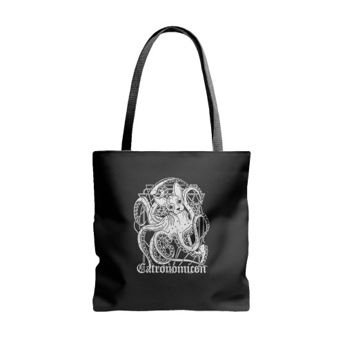 Catronomicon Devil Octopus Cat Mythology Tote Bags
