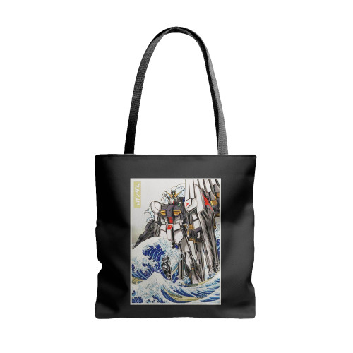 Hokusai Nu Gundam Anime Tote Bags