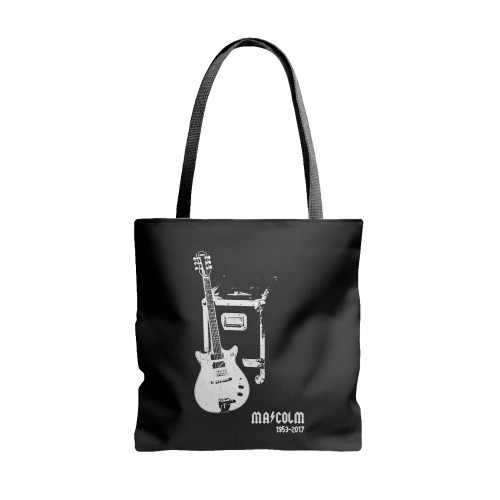 Malcolm Young Rare Guitar Tribute Tote Bags