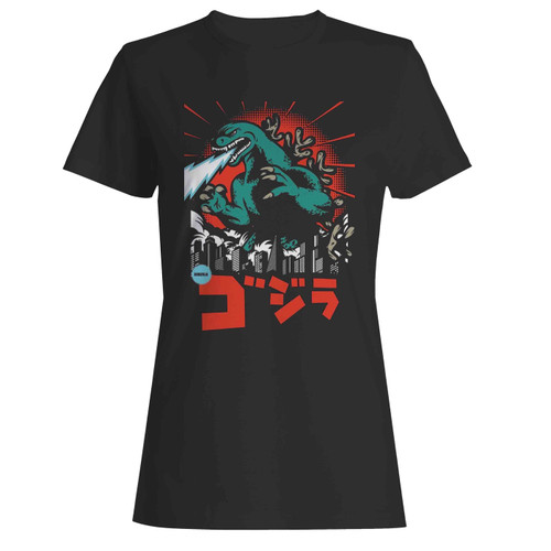 Japan T Rex Godzilla Monster Kaiju Destroy Women's T-Shirt Tee