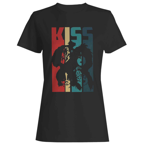 Vintage Retro Kiss Rock And Roll Women's T-Shirt Tee