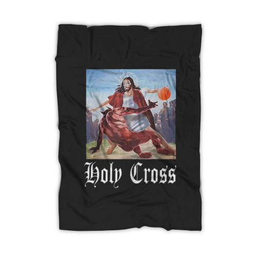 Not Today Satan Jesus Crossover Basketball Holy Cross Blanket