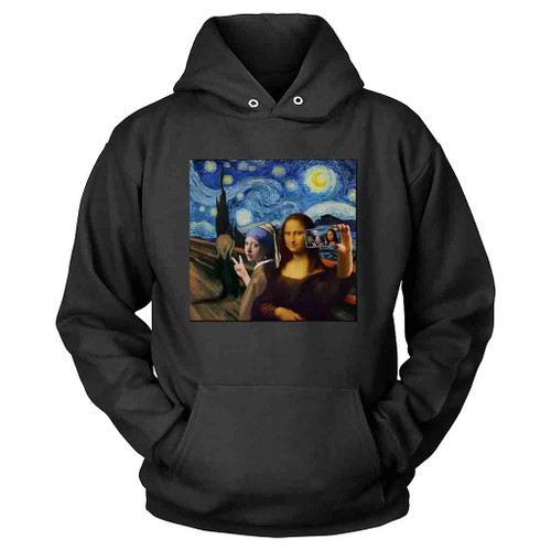 Mona Lisa Scream And Selfie Starry Night Van Gogh Hoodie