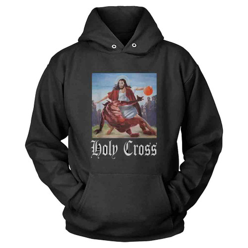 Not Today Satan Jesus Crossover Basketball Holy Cross Hoodie